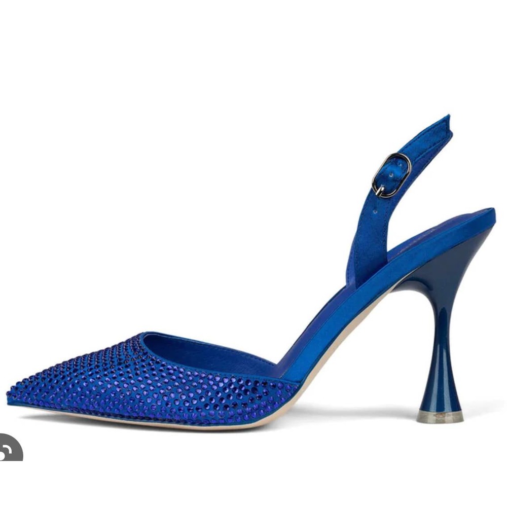 Jeffrey Campbell Zivote Blue studded slingback heels NWOT